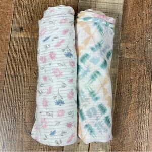 Aden & Anais Floral Tie Dye Boho Muslin Swaddle Blanket Bundle Baby Girl Soft